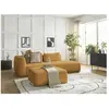Canapé droit fixe 3 places LEOPOLD tissu texturé avec pouf Bobochic