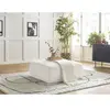 Pouf LEOPOLD tissu texturé Blanc   BOBOCHIC TU
