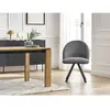 Lot de chaises LALIE tissu chiné et pieds étoile gris foncé   BOBOCHIC