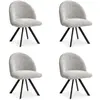Lot de chaises LALIE tissu chiné et pieds étoile gris clair BOBOCHIC