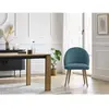 Lot de chaises LALIE tissu velours côtelé et pieds scandinaves bois bl...