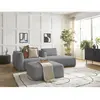 Canapé droit fixe 3 places LEOPOLD tissu chiné avec pouf Bobochic