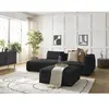 Canapé droit fixe 3 places LEOPOLD tissu chiné avec pouf Bobochic