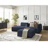Canapé droit fixe 3 places LEOPOLD tissu chiné avec pouf Bobochic