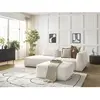 Canapé droit fixe 3 places LEOPOLD tissu chiné avec pouf Bobochic