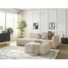 Canapé droit fixe 3 places LEOPOLD tissu chiné avec pouf Bobochic