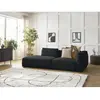 Canapé droit fixe 3 places LEOPOLD tissu chiné noir  accoudoir droit BOBOCHIC