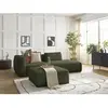 Canapé droit fixe 3 places LEOPOLD tissu chiné avec pouf Bobochic