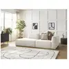 Canapé droit fixe 3 places LEOPOLD tissu chiné blanc  accoudoir droit BOBOCHIC