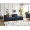 Canapé droit fixe 3 places LEOPOLD tissu chiné bleu foncé  accoudoir gauche BOBOCHIC
