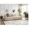 Canapé droit fixe 3 places LEOPOLD tissu chiné beige  accoudoir gauche BOBOCHIC