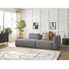 Canapé droit fixe 3 places LEOPOLD tissu chiné gris clair  accoudoir droit BOBOCHIC