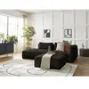 Canapé droit fixe 3 places LEOPOLD velours côtelé avec pouf Bobochic