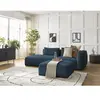 Canapé droit fixe 3 places LEOPOLD velours côtelé avec pouf Bobochic