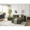 Canapé droit fixe 3 places LEOPOLD velours côtelé avec pouf Bobochic
