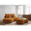 Canapé droit fixe 3 places SAINT-GERMAIN tissu bouclette avec pouf Bobochic