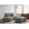 Canapé droit fixe 3 places SAINT-GERMAIN tissu bouclette avec pouf Bobochic