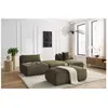 Canapé droit fixe 3 places JEANNE avec pouf tissu velours Bobochic