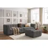 Canapé droit fixe modulable 4 places KLEBER avec pouf Gris foncé   BOBOCHIC TU