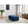 Pouf petit JEANNE tissu texturé Bleu foncé   BOBOCHIC TU