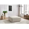 Pouf grand JEANNE tissu texturé Beige   BOBOCHIC TU