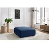 Pouf grand JEANNE tissu texturé Bleu foncé   BOBOCHIC TU