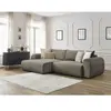 Canapé d'angle convertible coffre LUCIEN tissu lisse Bobochic