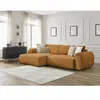 Canapé d'angle convertible coffre LUCIEN tissu lisse Bobochic