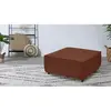 Pouf pour canapé modulable NIHAD tissu velours côtelé orange   BOBOCHIC