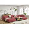 Canapé panoramique fixe compact LAVENA tissu velours Bobochic