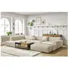 Canapé panoramique fixe compact LAVENA tissu velours Bobochic