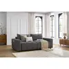Canapé droit convertible coffre ARSENE gris foncé   BOBOCHIC 3 places