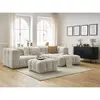 Bobochic canapé d'angle fixe cloud avec pouf beige  angle droit CLOUD