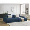 Canapé droit fixe 4 places LEONARD assise profonde velours côtelé bleu...
