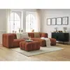 Canapé d'angle fixe CLOUD avec pouf orange  angle droit BOBOCHIC 3 places