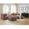 Canapé d'angle fixe CLOUD avec pouf rose  angle droit BOBOCHIC 3 places