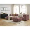 Canapé d'angle fixe CLOUD avec pouf rose  angle gauche BOBOCHIC 3 places