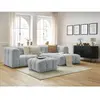 Canapé d'angle fixe CLOUD avec pouf Gris clair  Angle droit BOBOCHIC TU