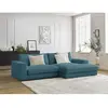 Canapé d'angle fixe LEONARD velours côtelé bleu clair angle droit BOB...