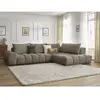 Canapé d'angle fixe EVEREST tissu texturé Bobochic