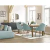 Lot de chaises LALIE tissu velours côtelé et pieds métal noir Bobochic