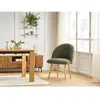 Chaise LALIE tissu texturé et pieds scandinaves bois Vert   BOBOCHIC TU