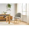 Chaise LALIE tissu texturé et pieds scandinaves bois beige   BOBOCHIC