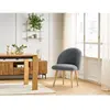Chaise LALIE tissu texturé et pieds scandinaves bois gris foncé   BOBOCHIC