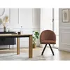 Chaise LALIE tissu velours côtelé et pieds étoile Orange   BOBOCHIC TU