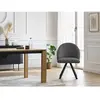 Chaise LALIE tissu velours côtelé et pieds étoile gris foncé   BOBOCHIC