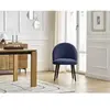 Chaise LALIE tissu texturé et pieds scandinaves noirs bleu foncé   BOBOCHIC