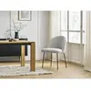 Bobochic chaise lalie tissu chiné et pieds métal noir gris clair LALIE
