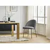 Bobochic chaise lalie tissu chiné et pieds métal noir gris foncé LALIE