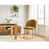 Bobochic chaise lalie tissu texturé et pieds métal noir jaune LALIE